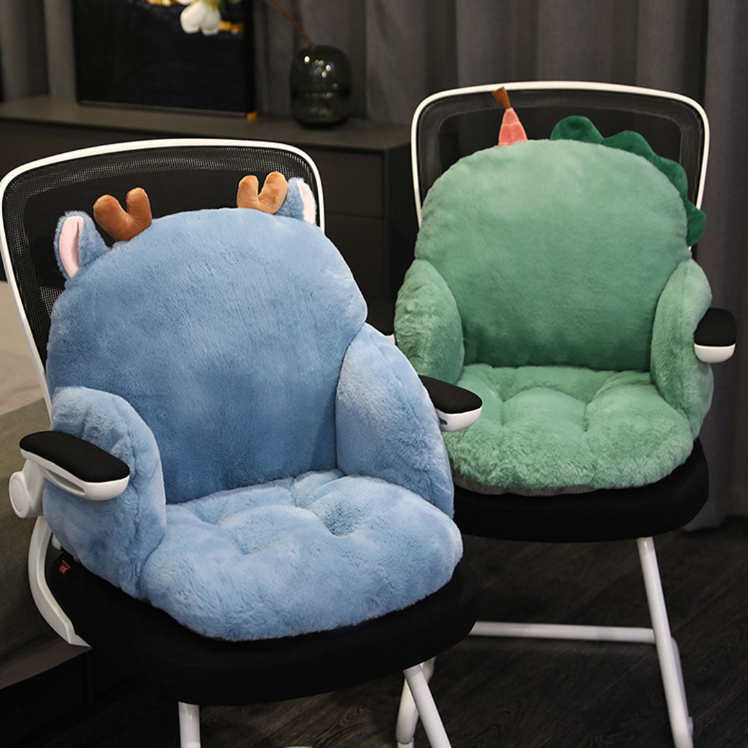 2X Blue Deer Shape Cushion Soft Leaning Bedside Pad Sedentary Plushie Pillow Home Decor