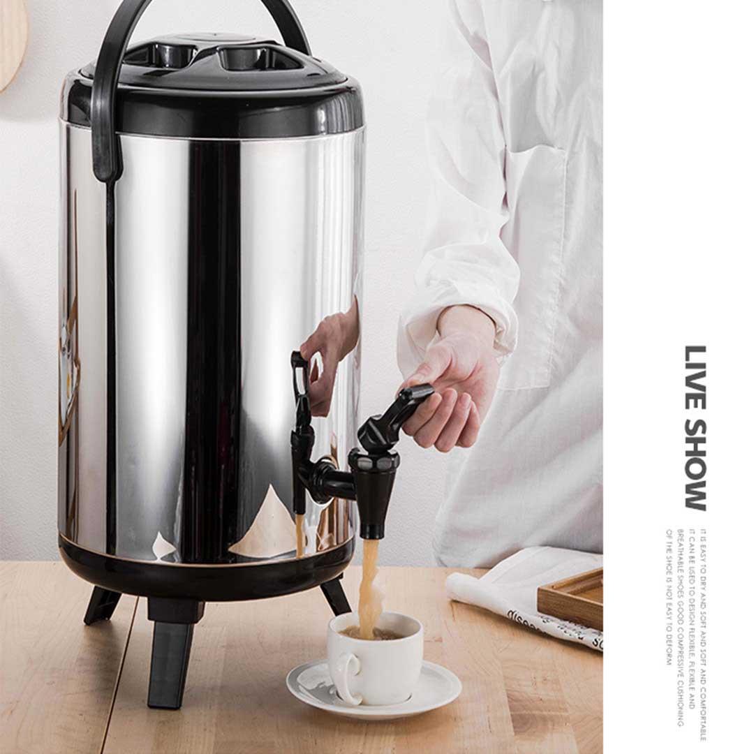 14L Portable Insulated Cold/Heat Coffee Tea Beer Barrel Brew Pot With Dispenser