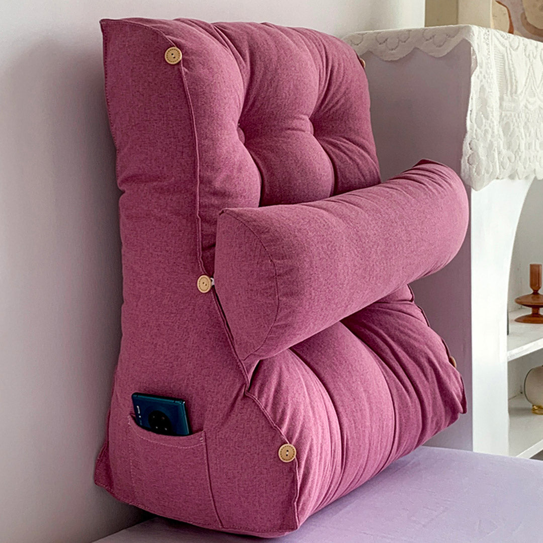 Soga 45cm Magenta Triangular Wedge Lumbar Pillow Headboard Backrest Sofa Bed Cushion Home Decor