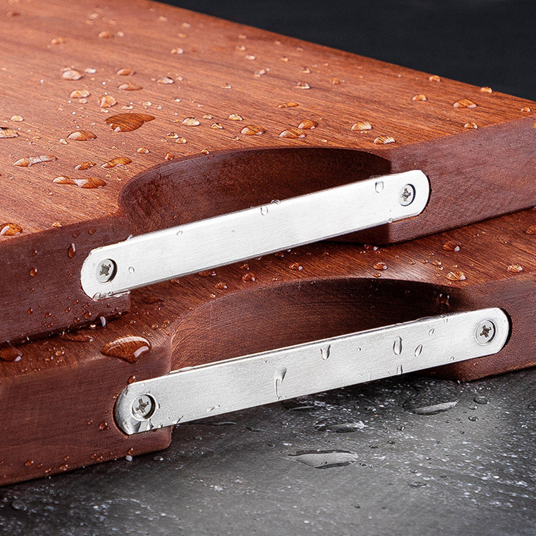 Soga 48cm Rectangular Wooden Ebony Butcher Block Non Slip Chopping Food Serving Tray Charcuterie Board