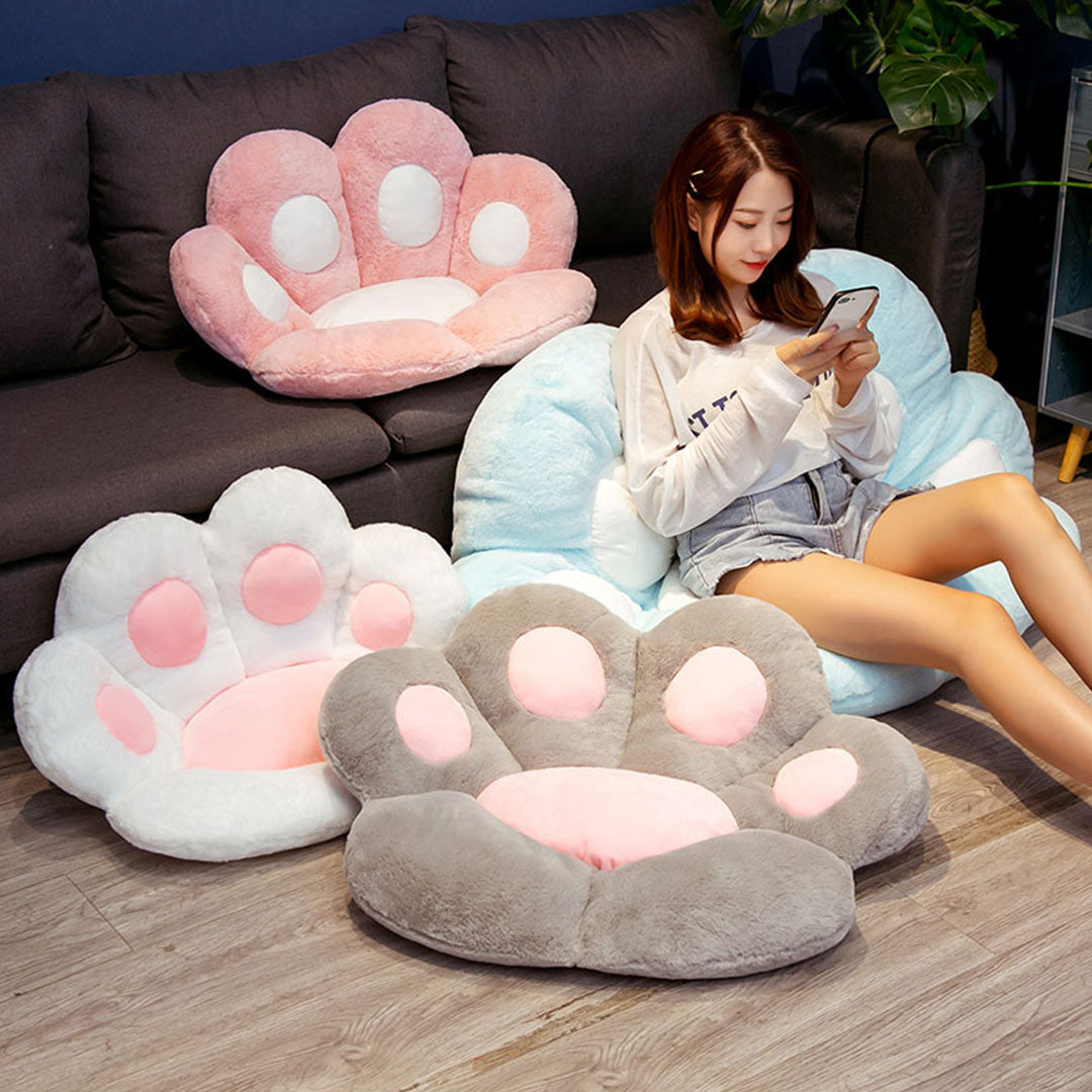 70cm Pink Paw Shape Cushion Warm Lazy Sofa Decorative Pillow Backseat Plush Mat Home Decor