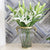 Clear European Glass Home Decor Flower Vase with Two Metal Handle