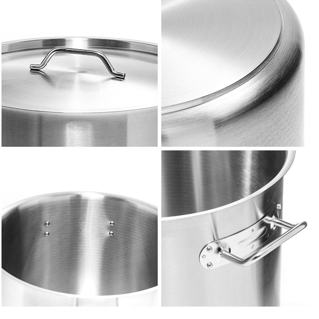 Soga 50 L Stainless Steel Stock Pot With Two Steamer Rack Insert Stockpot Tray