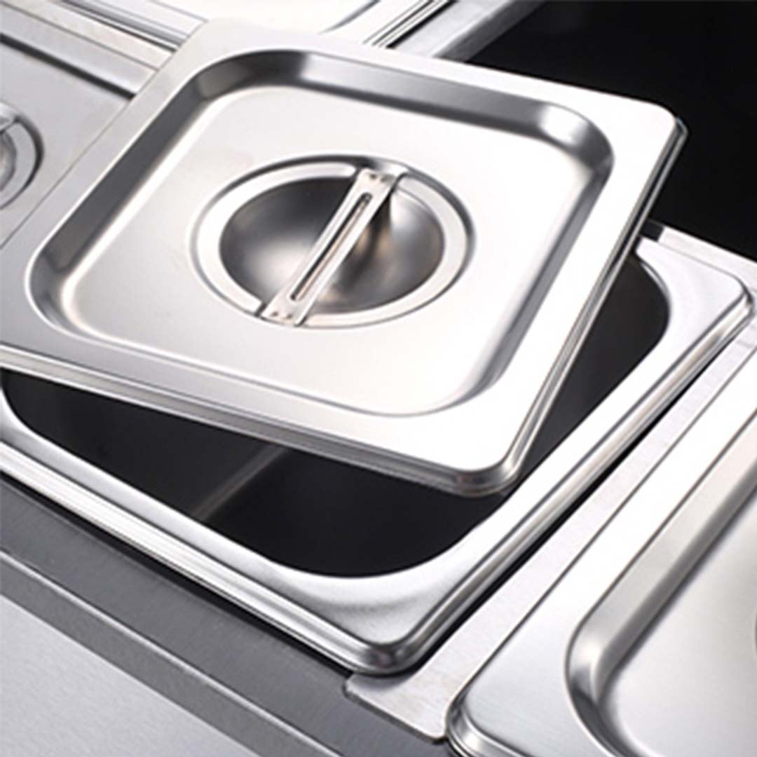 Soga 2 X Stainless Steel 4 X 1/2 Gn Pan Electric Bain Marie Food Warmer With Lid