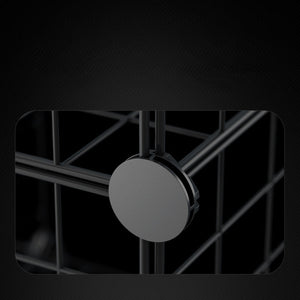 2X Black Portable 3 Tier Cube Storage Organiser Foldable DIY Modular Grid Space Saving Shelf