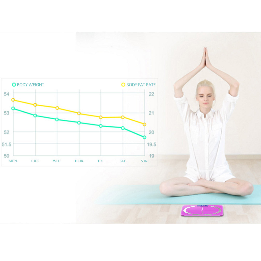 Soga 180kg Glass Lcd Digital Fitness Weight Bathroom Body Electronic Scales Pink