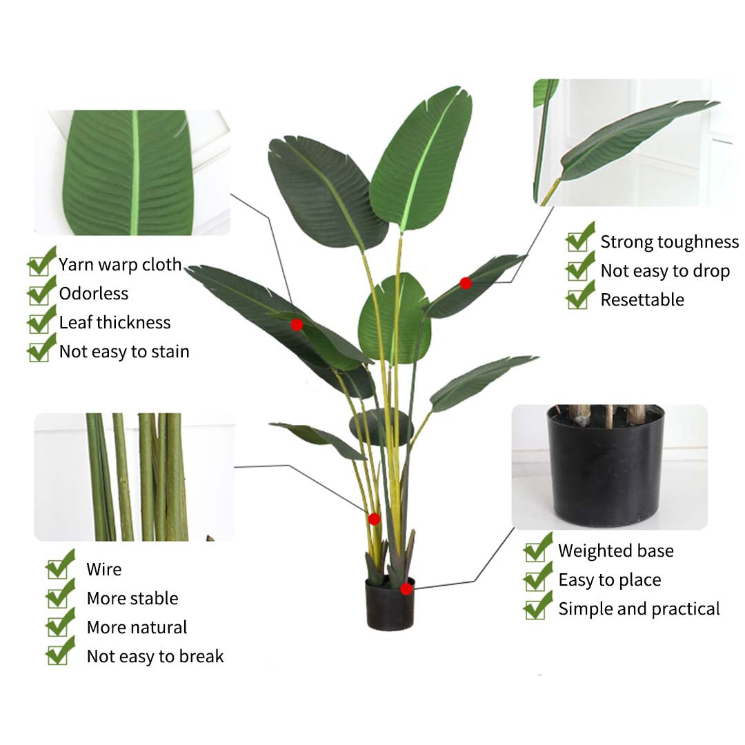 Soga 4 X 120cm Artificial Green Indoor Traveler Banana Fake Decoration Tree Flower Pot Plant