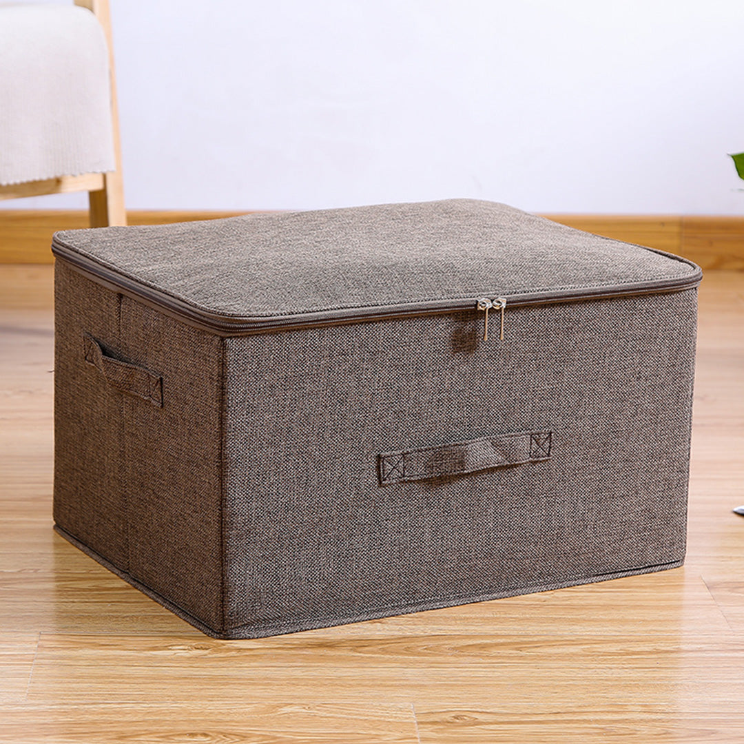 2X Coffee Large Portable Double Zipper Storage Box Moisture Proof Clothes Basket Foldable Home Organiser