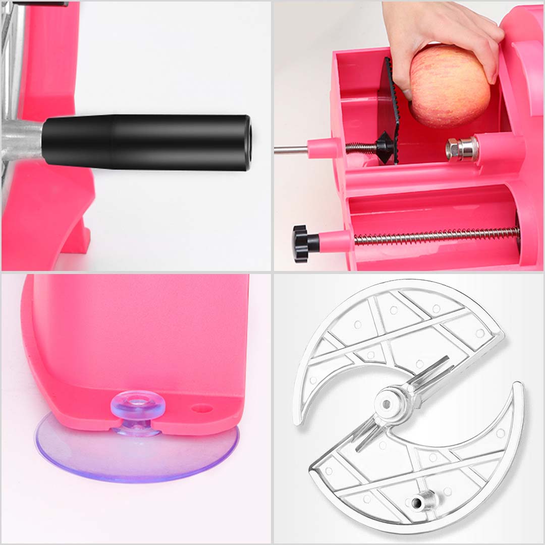 Soga Commercial Manual Vegetable Fruit Slicer Kitchen Cutter Machine Pink