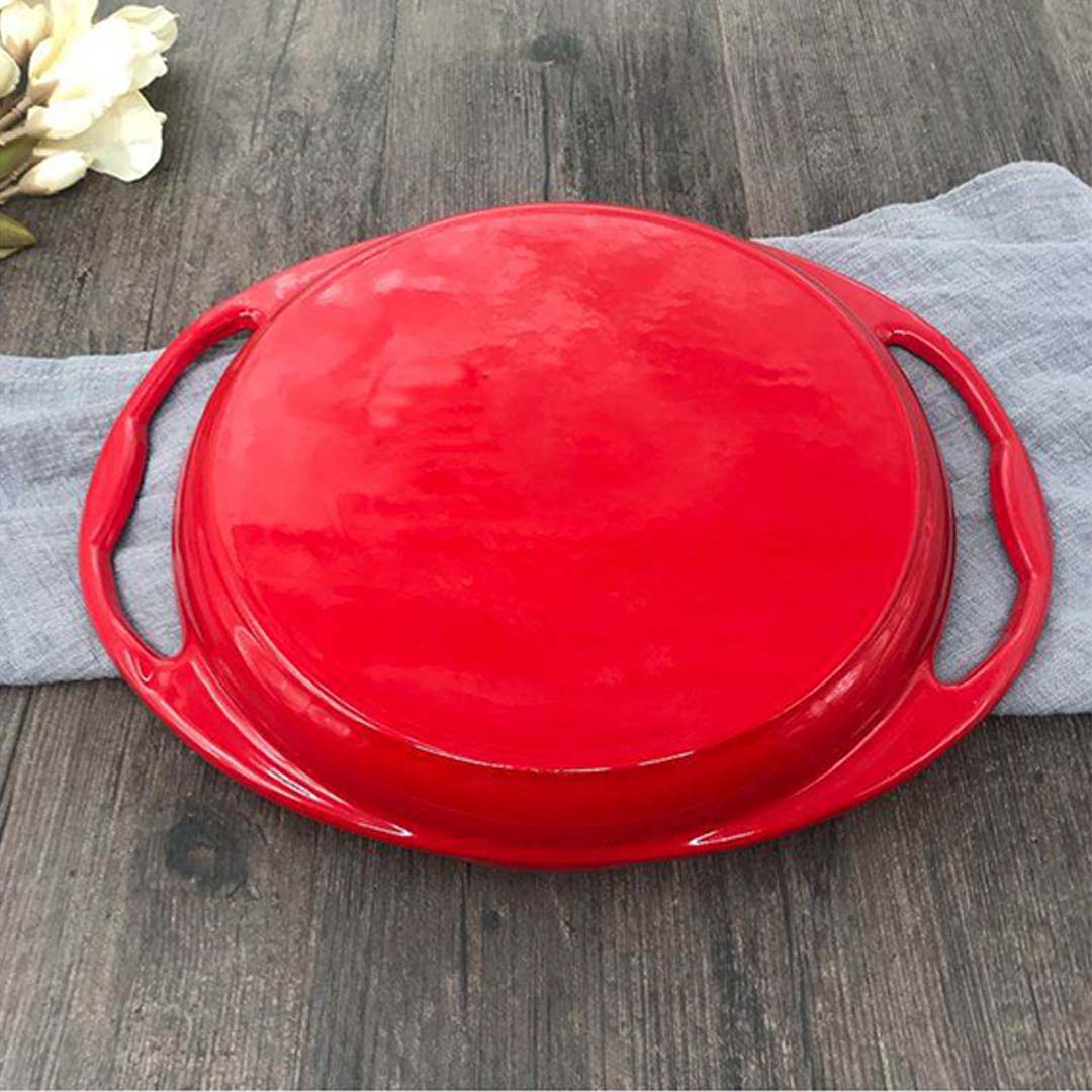 Soga 2 X Enamel Porcelain 26cm Cast Iron Frying Pan Skillet Non Stick Coating Steak Sizzle Platter