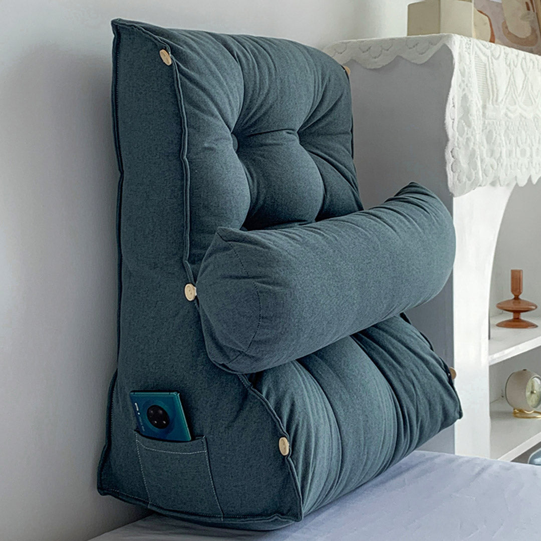Soga 4 X 60cm Grey Triangular Wedge Lumbar Pillow Headboard Backrest Sofa Bed Cushion Home Decor