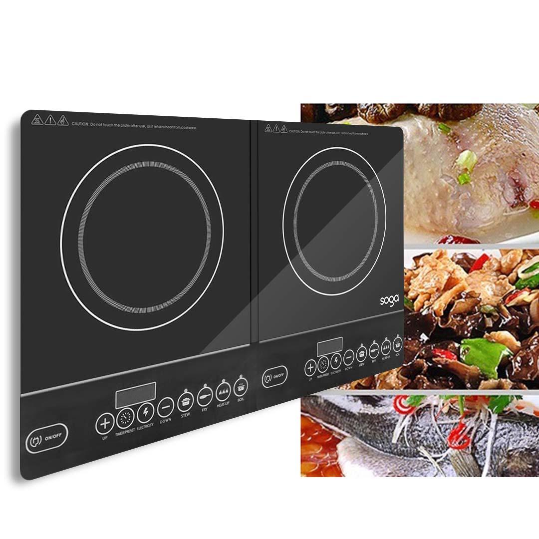 Soga 2 X Cooktop Portable Induction Led Electric Double Duo Hot Plate Burners Cooktop Stove