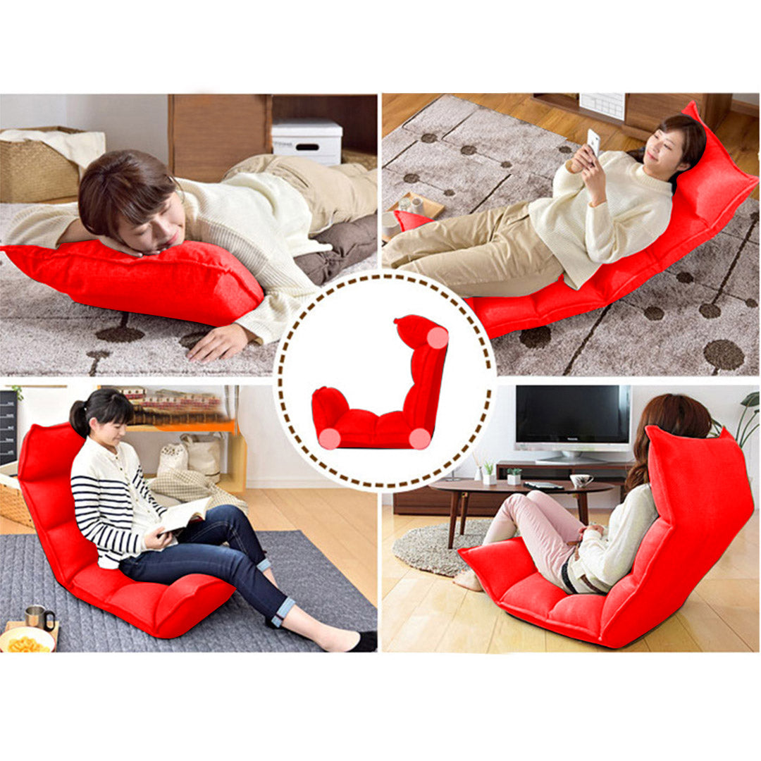 Soga 4 X Foldable Tatami Floor Sofa Bed Meditation Lounge Chair Recliner Lazy Couch Red