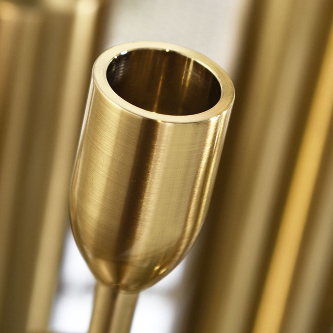 Soga 6pcs Gold Iron Taper Luxury Candlestick Candle Holder Stand Pillar