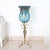 Soga 85cm Blue Glass Floor Vase With Tall Metal Flower Stand