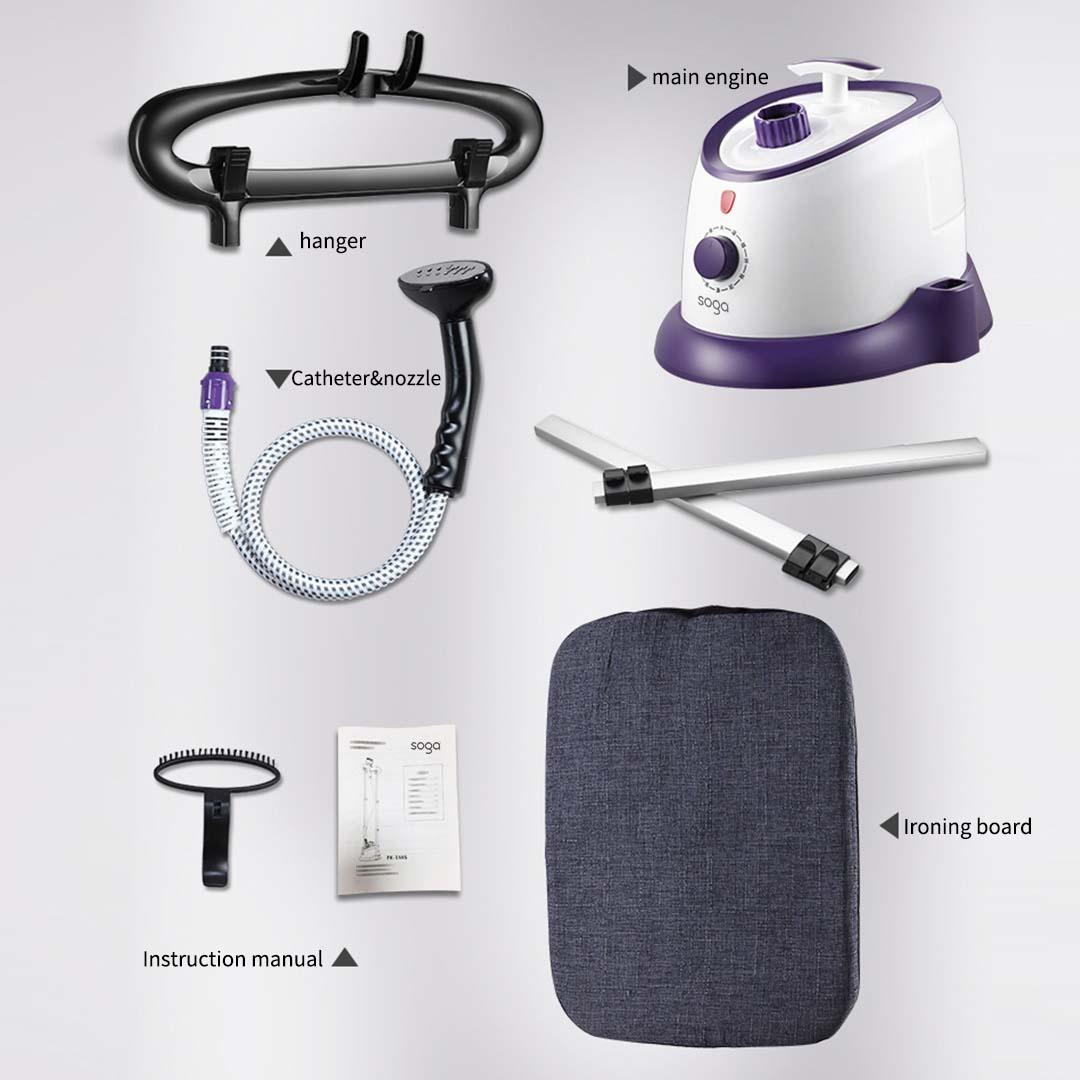 Garment Steamer Vertical Twin Pole Clothes 1700ml 1800w Professional Steaming Kit Purple