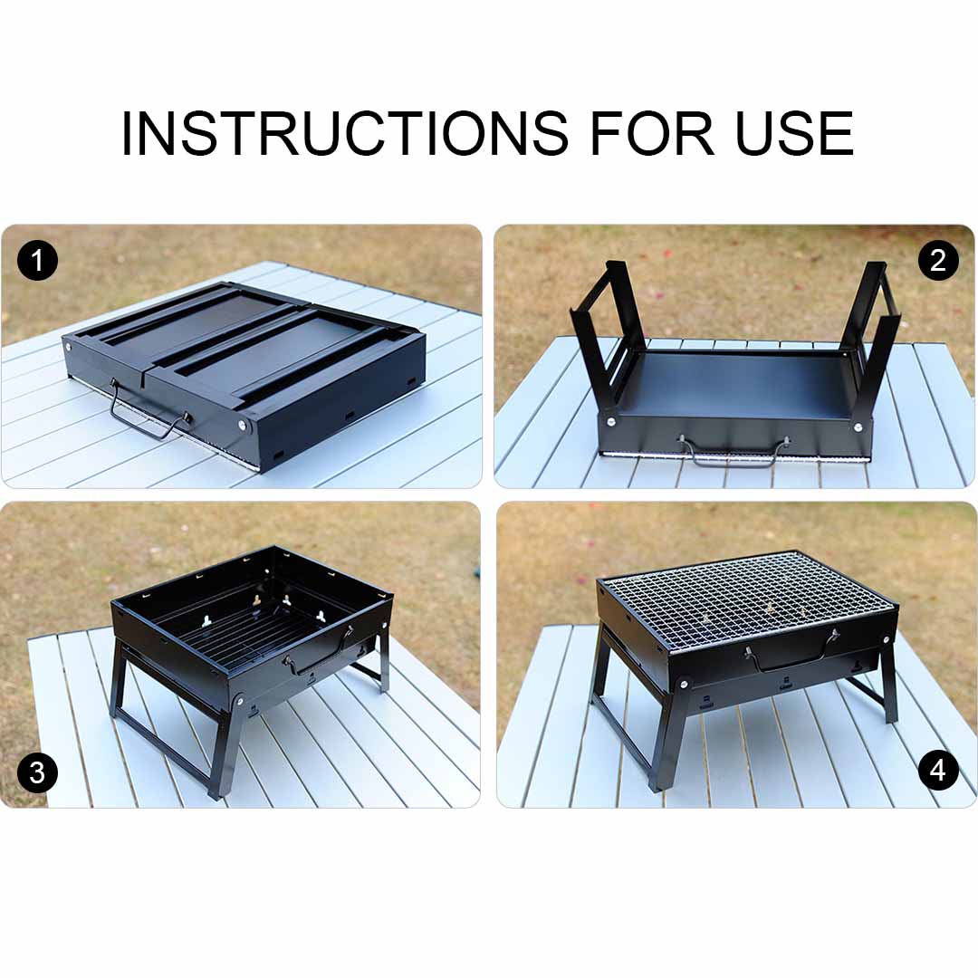 Soga Portable Mini Folding Thick Box Type Charcoal Grill For Outdoor Bbq Camping