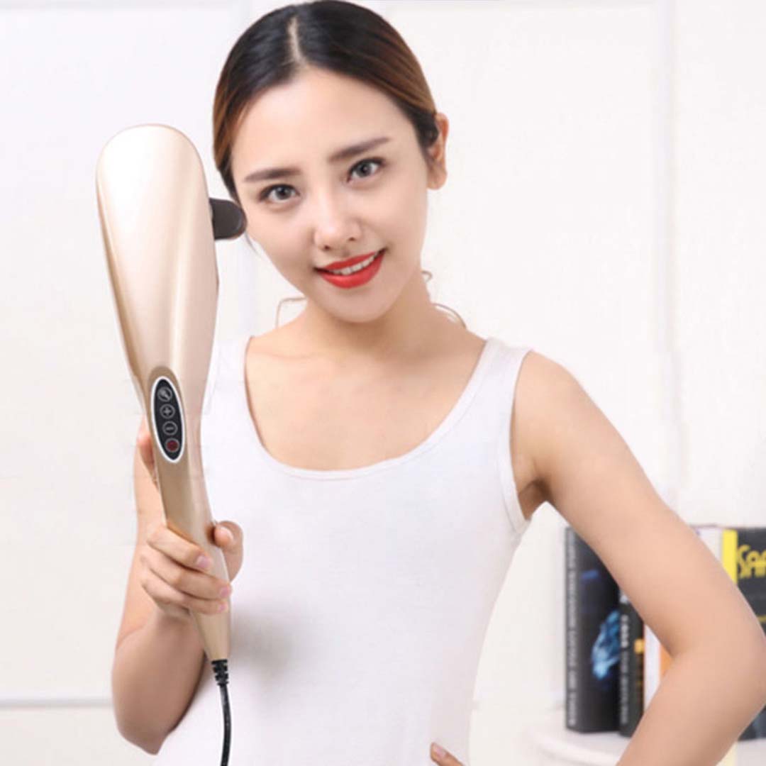 Soga 2 X 6 Heads Portable Handheld Massager Soothing Stimulate Blood Flow Shoulder Gold