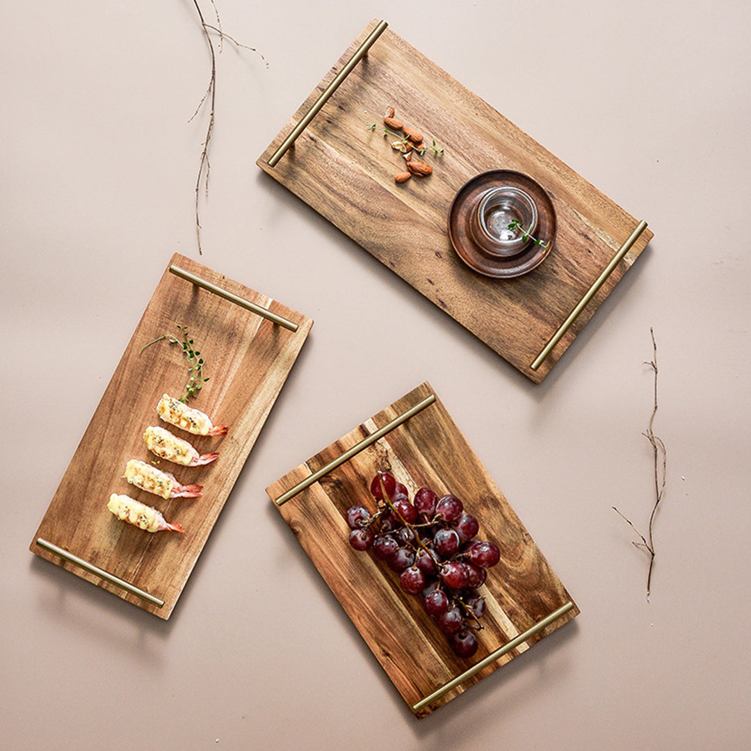 Soga 30cm Brown Rectangle Wooden Acacia Food Serving Tray Charcuterie Board Centerpiece Home Decor