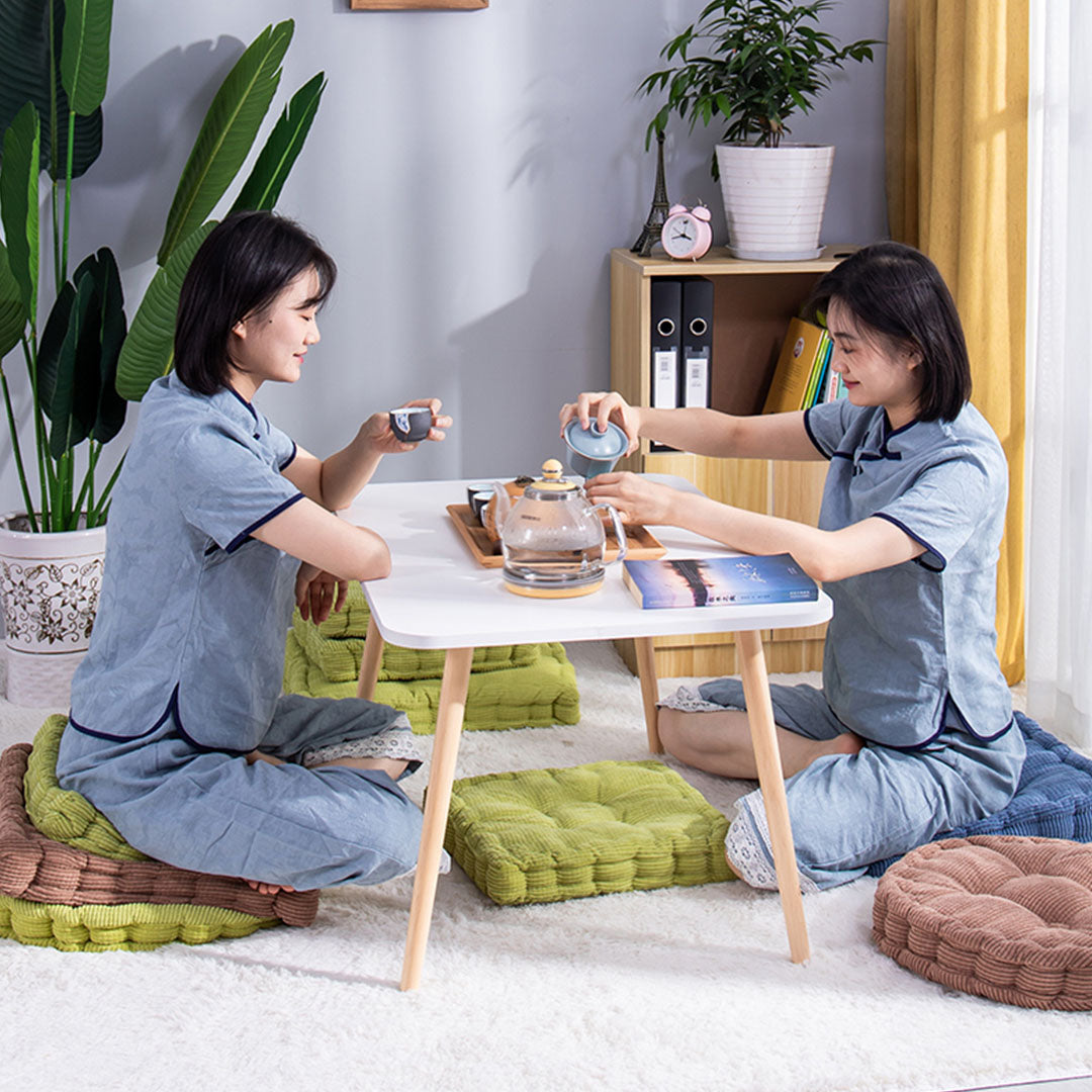 Blue Square Cushion Soft Leaning Plush Backrest Throw Seat Pillow Home Office Decor