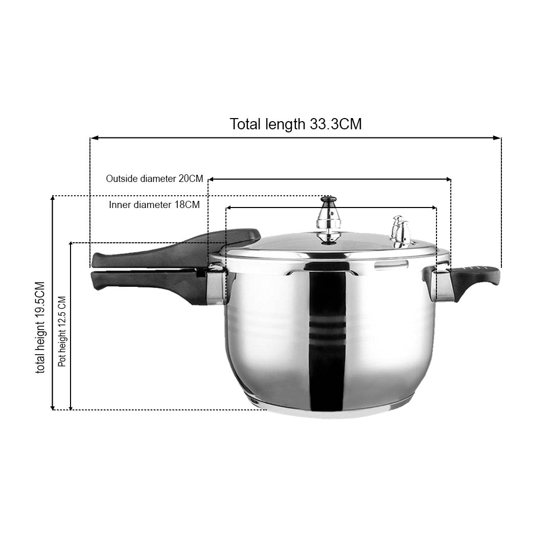 4 L Commercial Grade Stainless Steel Pressure Cooker With Seal