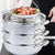 Soga 3 Tier 30cm Heavy Duty Stainless Steel Food Steamer Vegetable Pot Stackable Pan Insert With Glass Lid