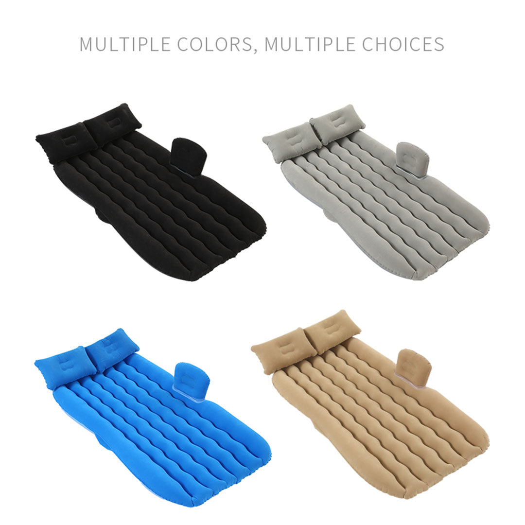 Black Ripple Inflatable Car Mattress Portable Camping Air Bed Travel Sleeping Kit Essentials