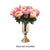 Soga 3pcs Artificial Silk With 15 Heads Flower Fake Rose Bouquet Table Decor Pink