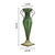 Soga Green Colored European Glass Flower Vase Solid Base With Two Gold Metal Handle