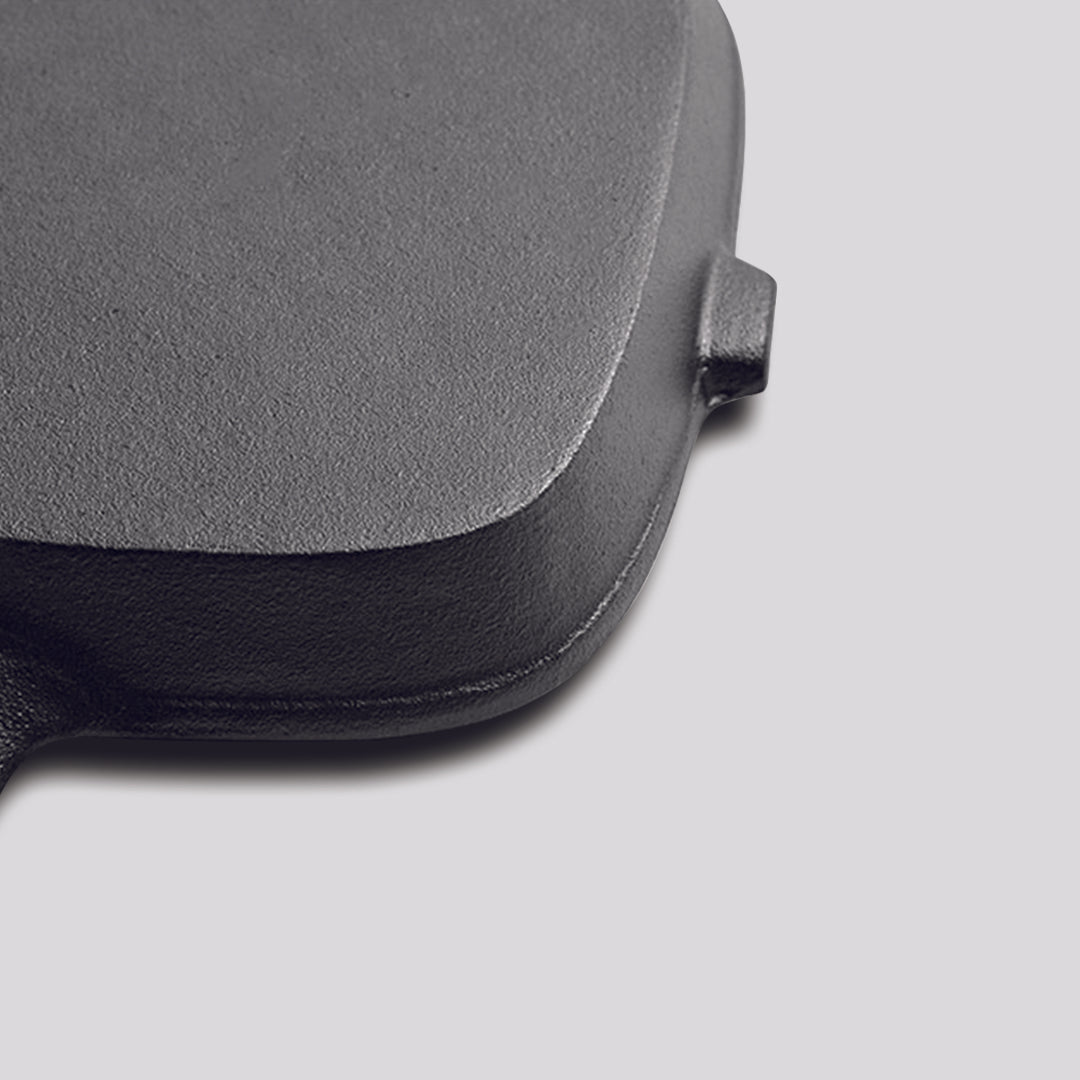 Soga 2 X 23.5cm Square Ribbed Cast Iron Frying Pan Skillet Steak Sizzle Platter With Handle