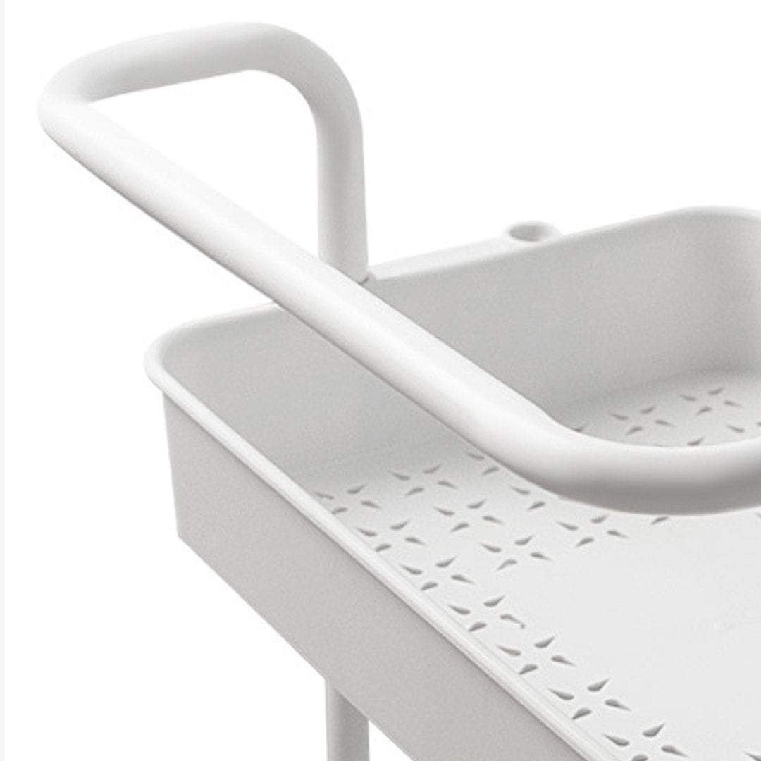 Soga 2 X 3 Tier Steel White Movable Kitchen Cart Multi Functional Shelves Portable Storage Organizer With Wheels