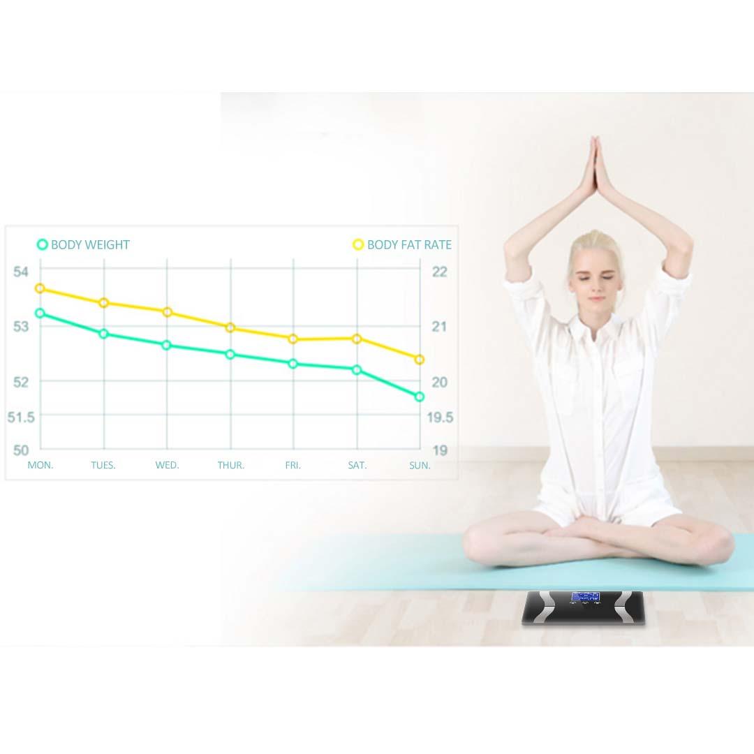 Soga Glass Lcd Digital Body Fat Scale Bathroom Electronic Gym Water Weighing Scales Black