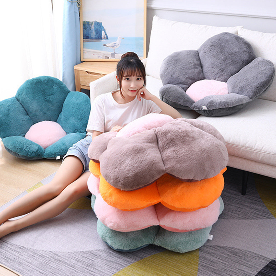 2X Pink Whimsical Big Flower Shape Cushion Soft Leaning Bedside Pad Floor Plush Pillow Home Decor