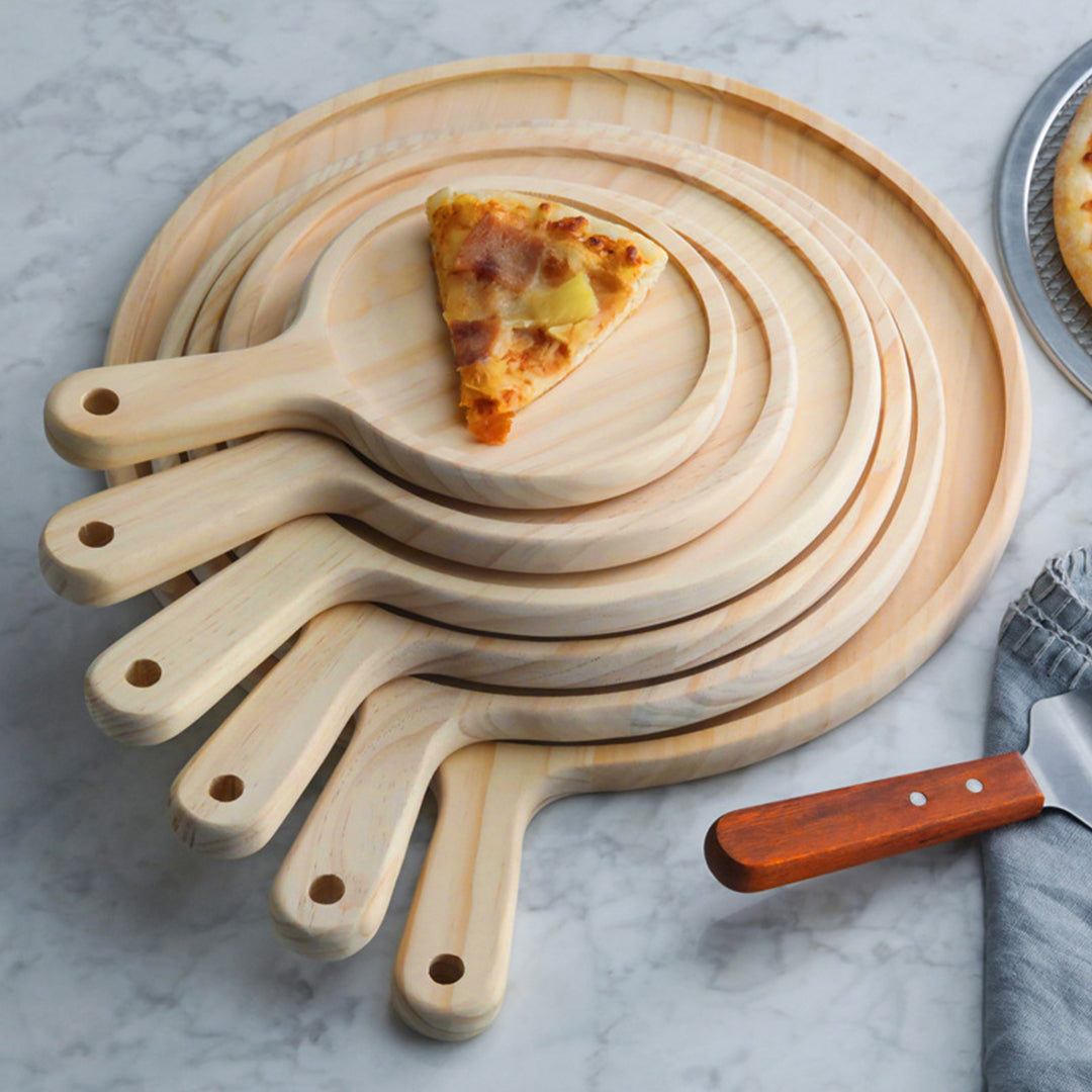 Soga 2 X 11 Inch Round Premium Wooden Pine Food Serving Tray Charcuterie Board Paddle Home Decor