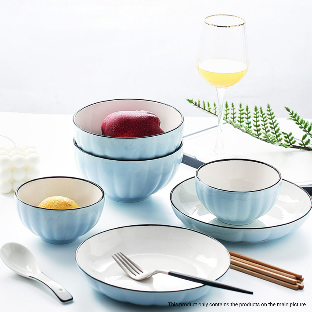 Soga Blue Japanese Style Ceramic Dinnerware Crockery Soup Bowl Plate Server Kitchen Home Decor Set Of 9