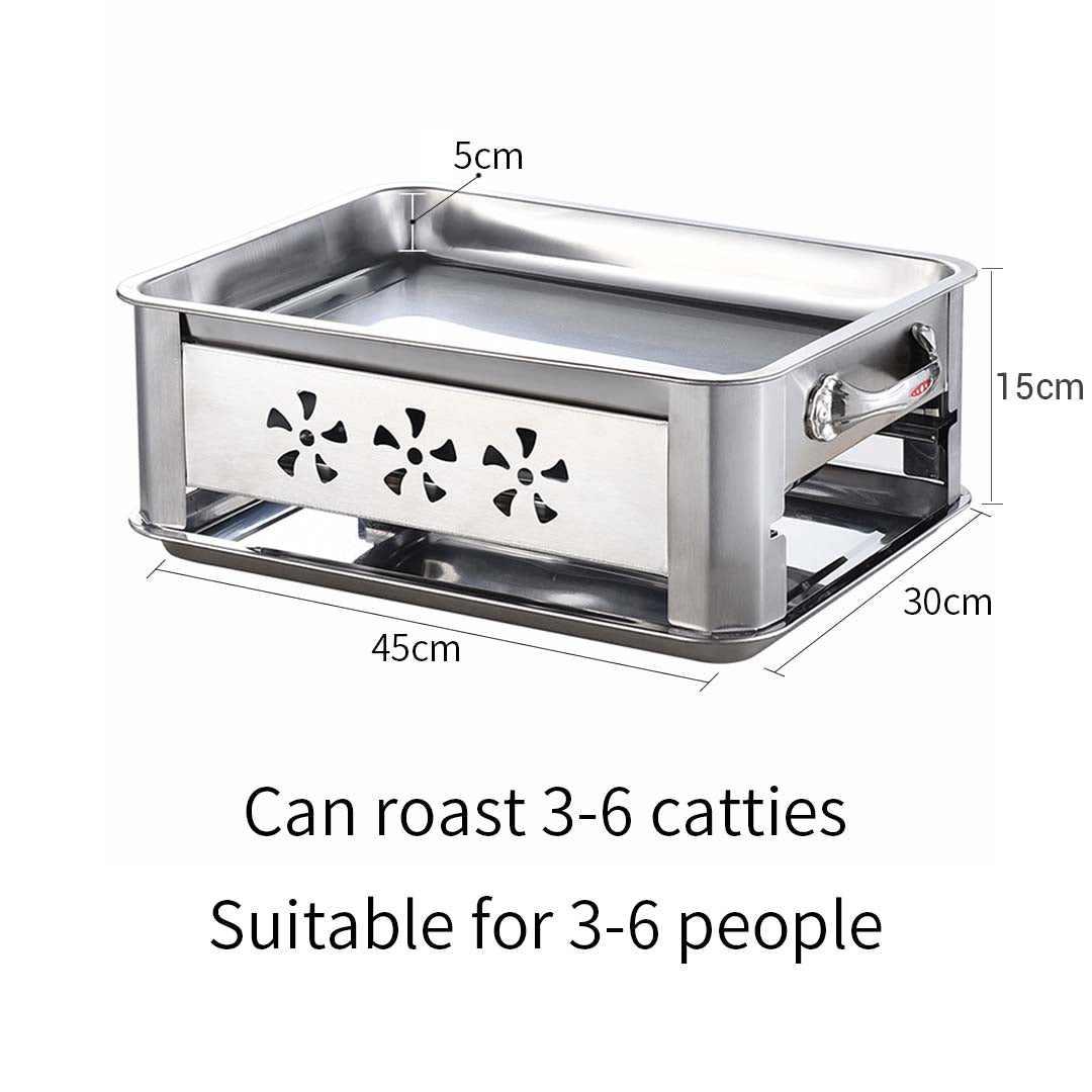 2 X 45 Cm Portable Stainless Steel Outdoor Chafing Dish Bbq Fish Stove Grill Plate