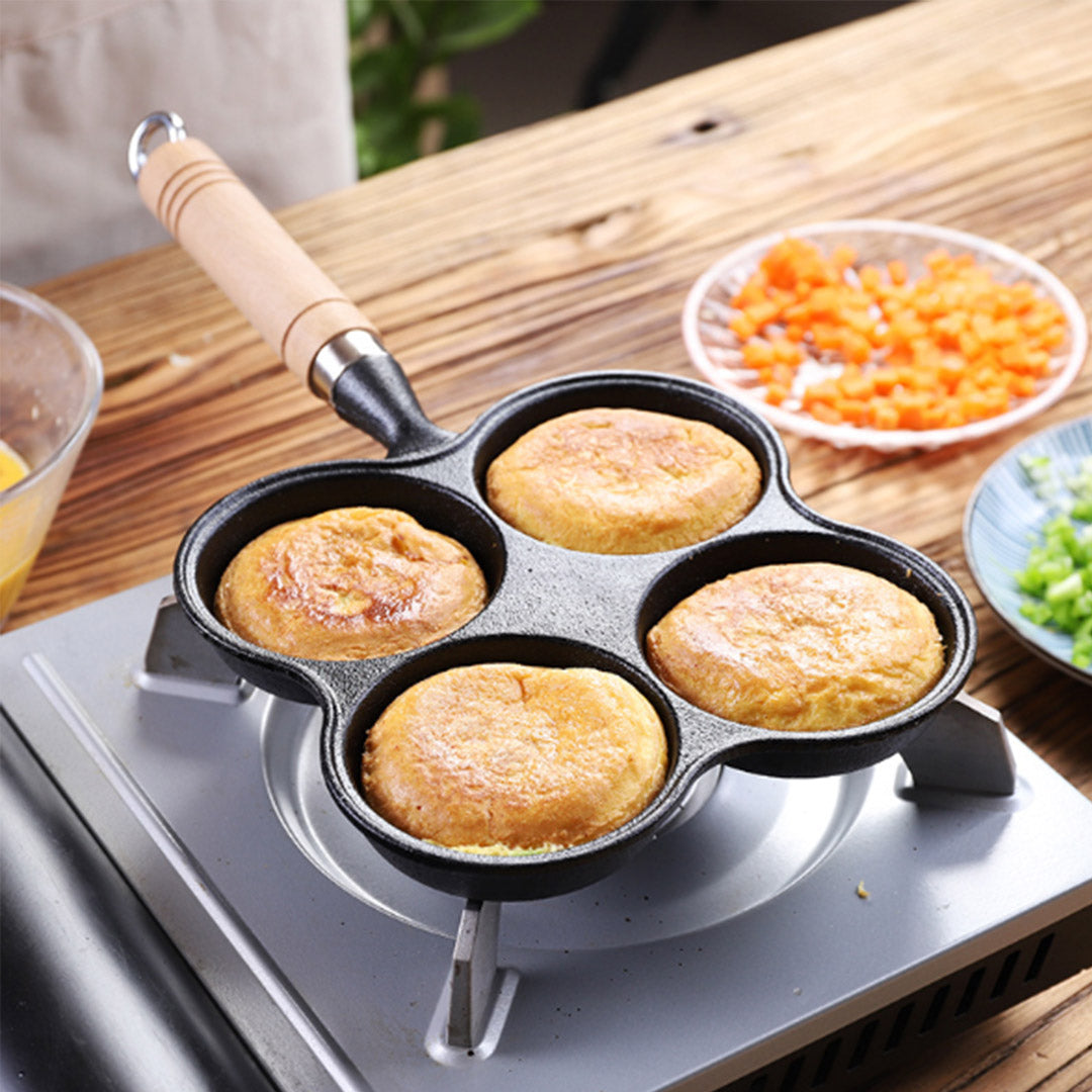Soga 2 X 4 Mold Multi Portion Cast Iron Breakfast Fried Egg Pancake Omelet Fry Pan