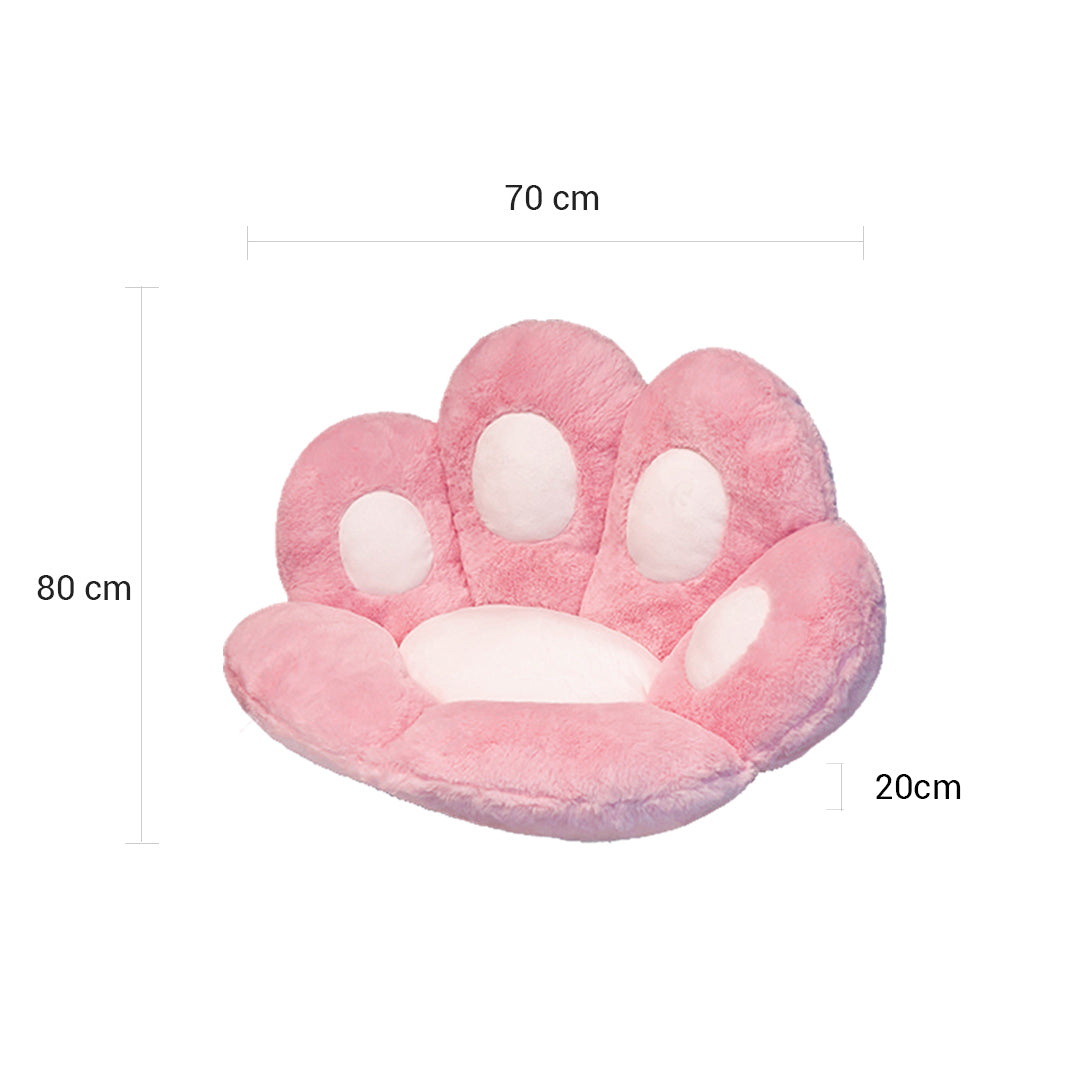 2X Pink Paw Shape Cushion Warm Lazy Sofa Decorative Pillow Backseat Plush Mat Home Decor