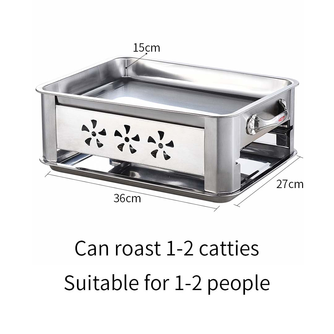 2 X 36 Cm Portable Stainless Steel Outdoor Chafing Dish Bbq Fish Stove Grill Plate