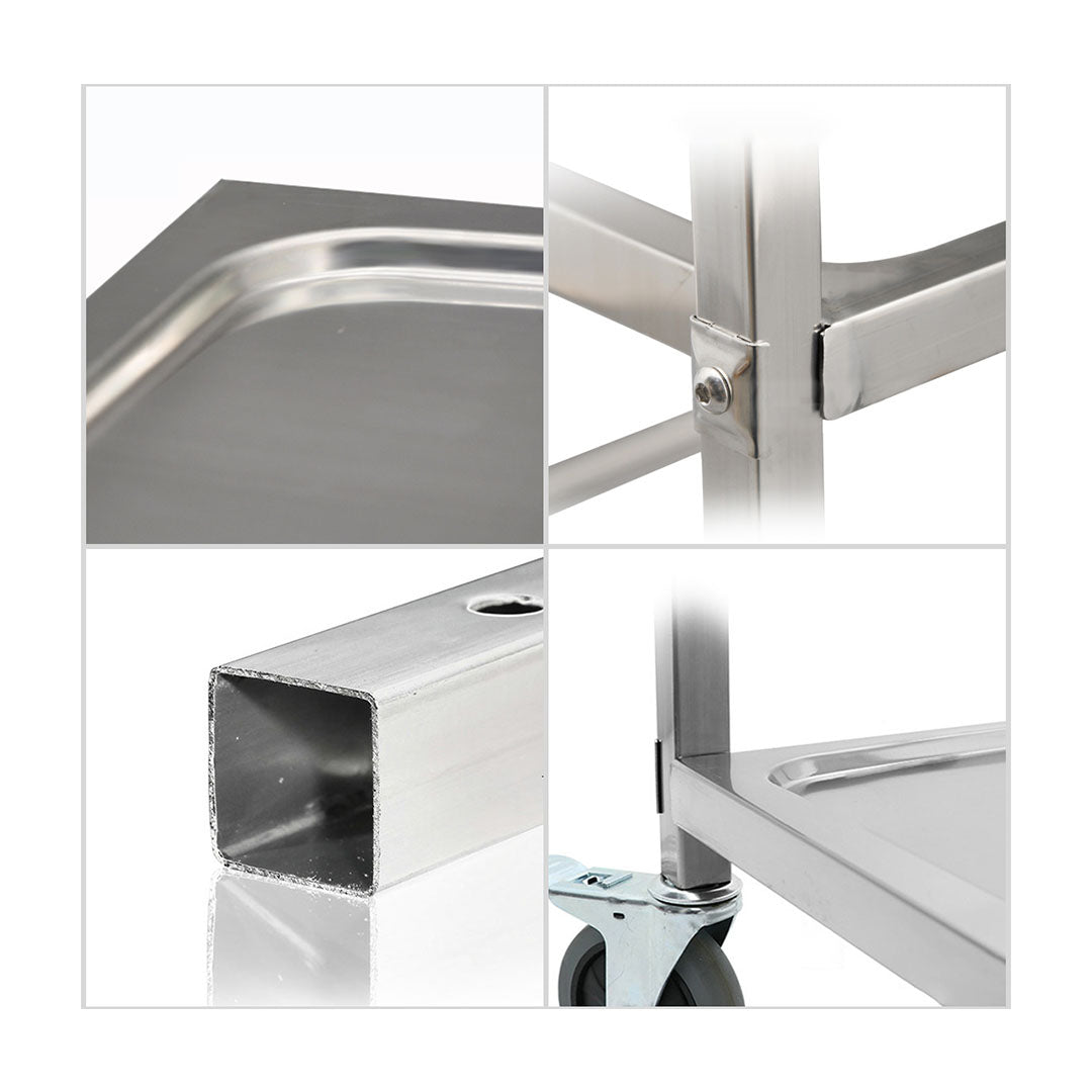 Soga 2 X 4 Tier 950x500x1220 Stainless Steel Kitchen Dining Food Cart Trolley Utility