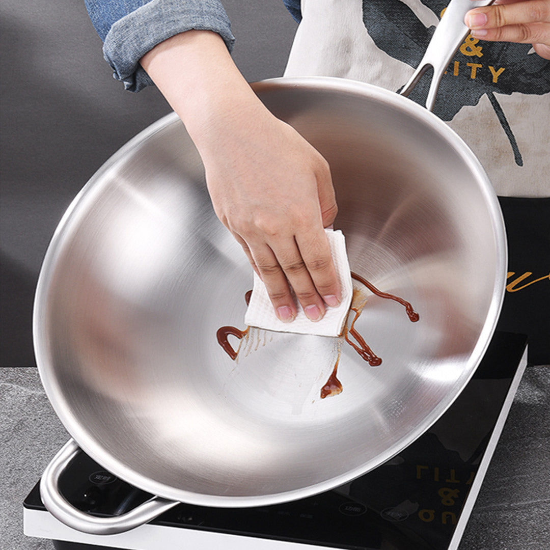 Soga 18/10 Stainless Steel Fry Pan 36cm Frying Pan Top Grade Skillet With Helper Handle And Lid