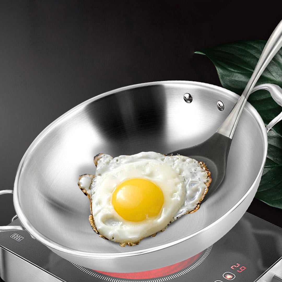 Soga 3 Ply 42cm Stainless Steel Double Handle Wok Frying Fry Pan Skillet With Lid