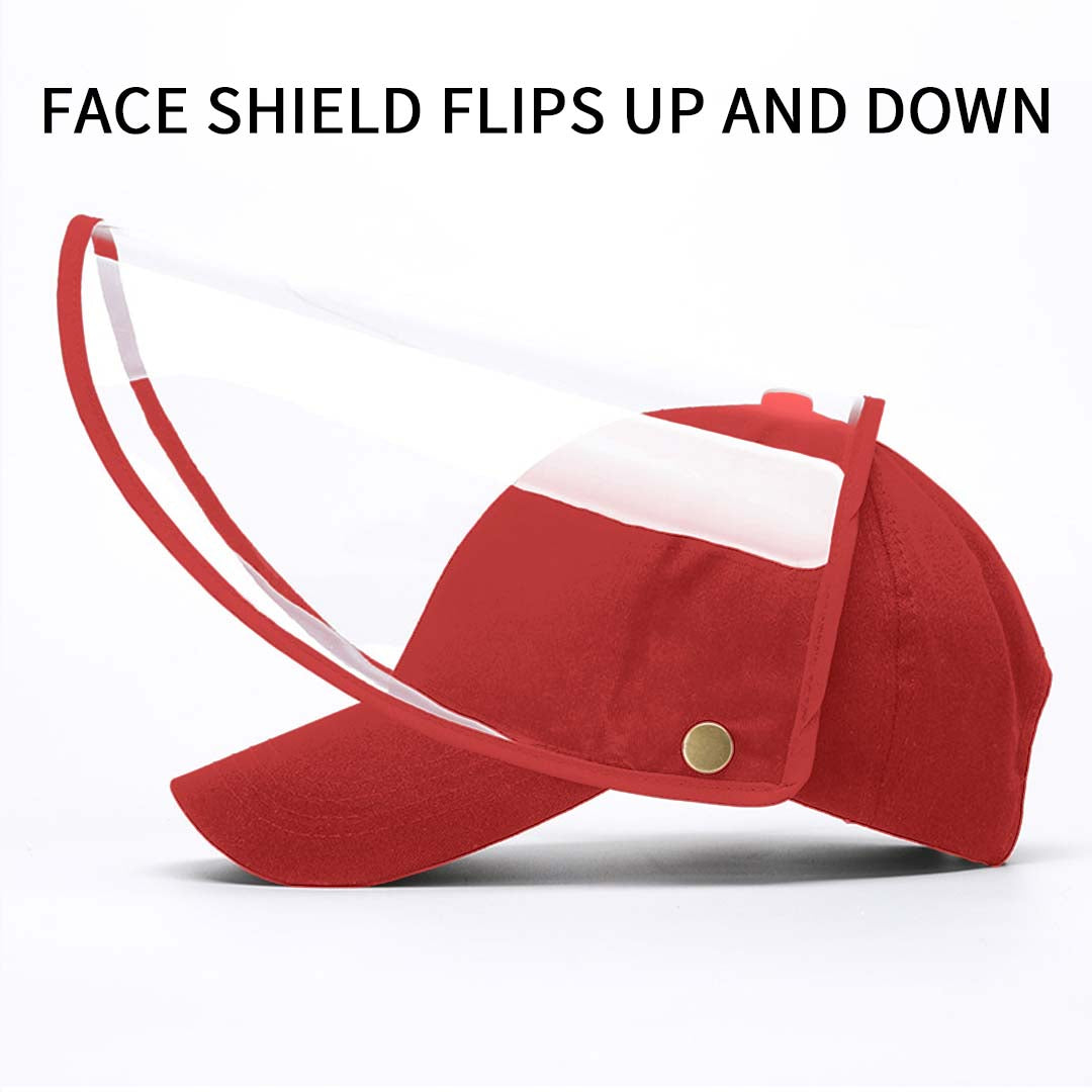 Outdoor Protection Hat Anti Fog Pollution Dust Protective Cap Full Face Hd Shield Cover Kids Red