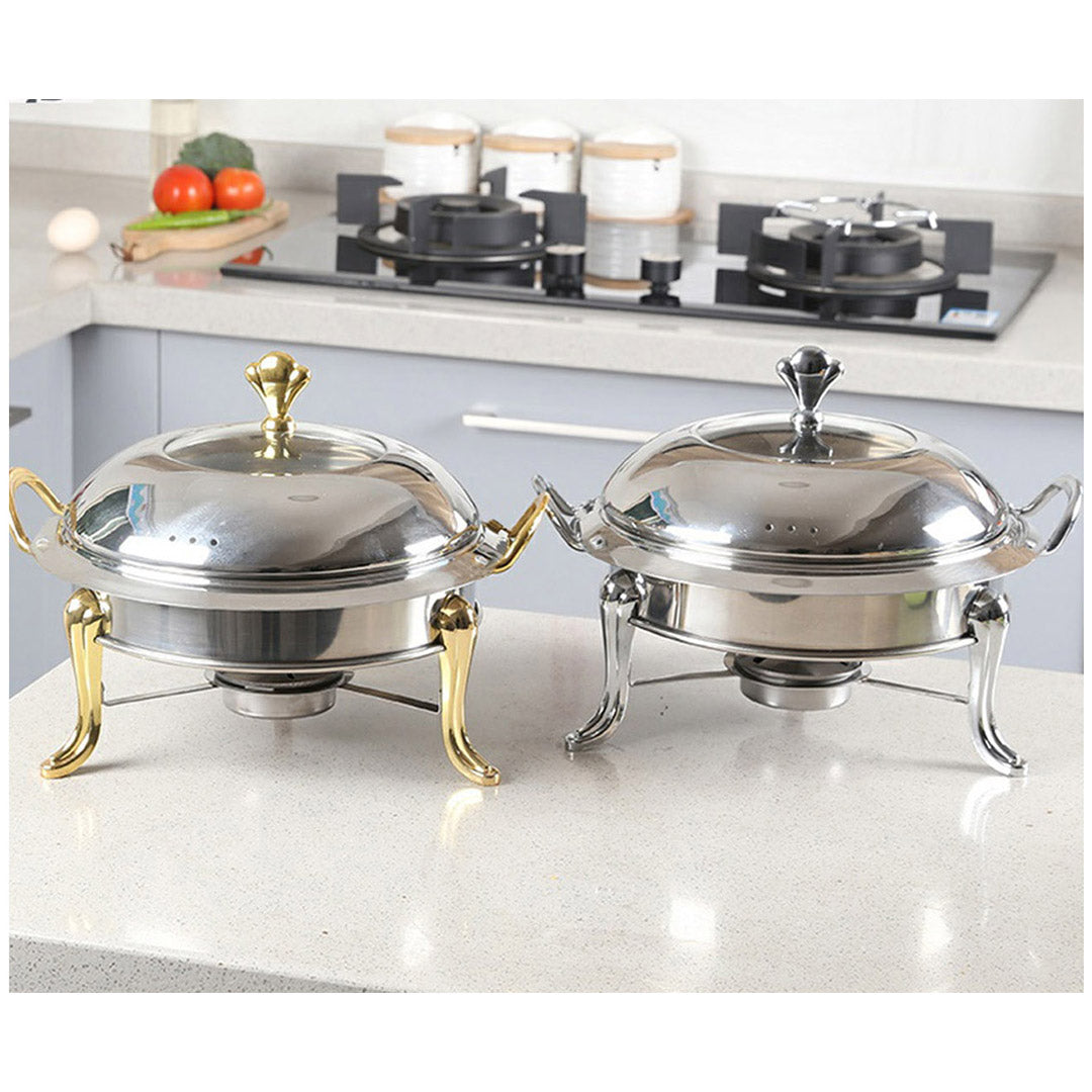 Soga 2 X Stainless Steel Round Buffet Chafing Dish Cater Food Warmer Chafer With Glass Top Lid