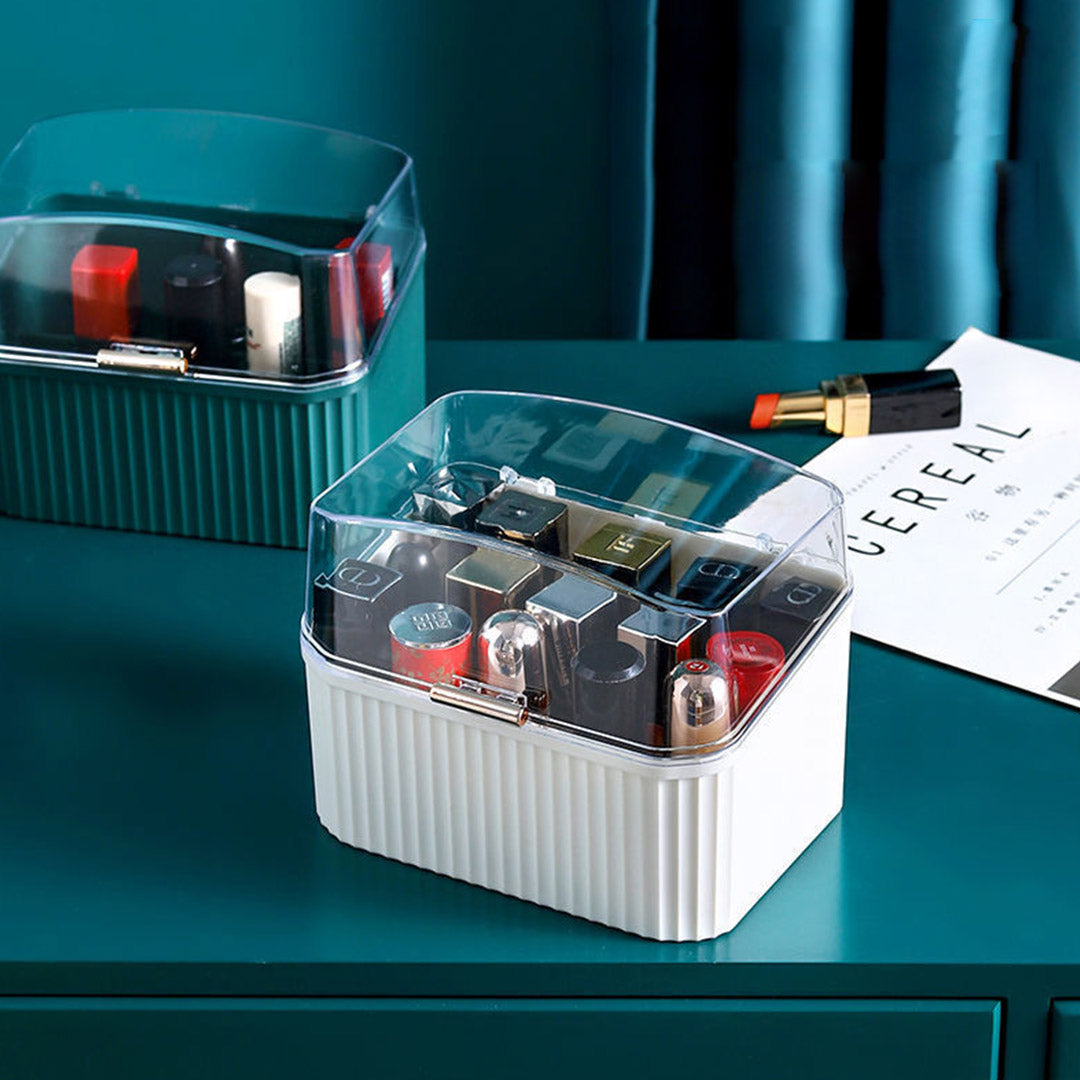 White Cosmetic Jewelry Storage Organiser Set Makeup Brush Lipstick Skincare Holder Jewelry Storage Box with Handle