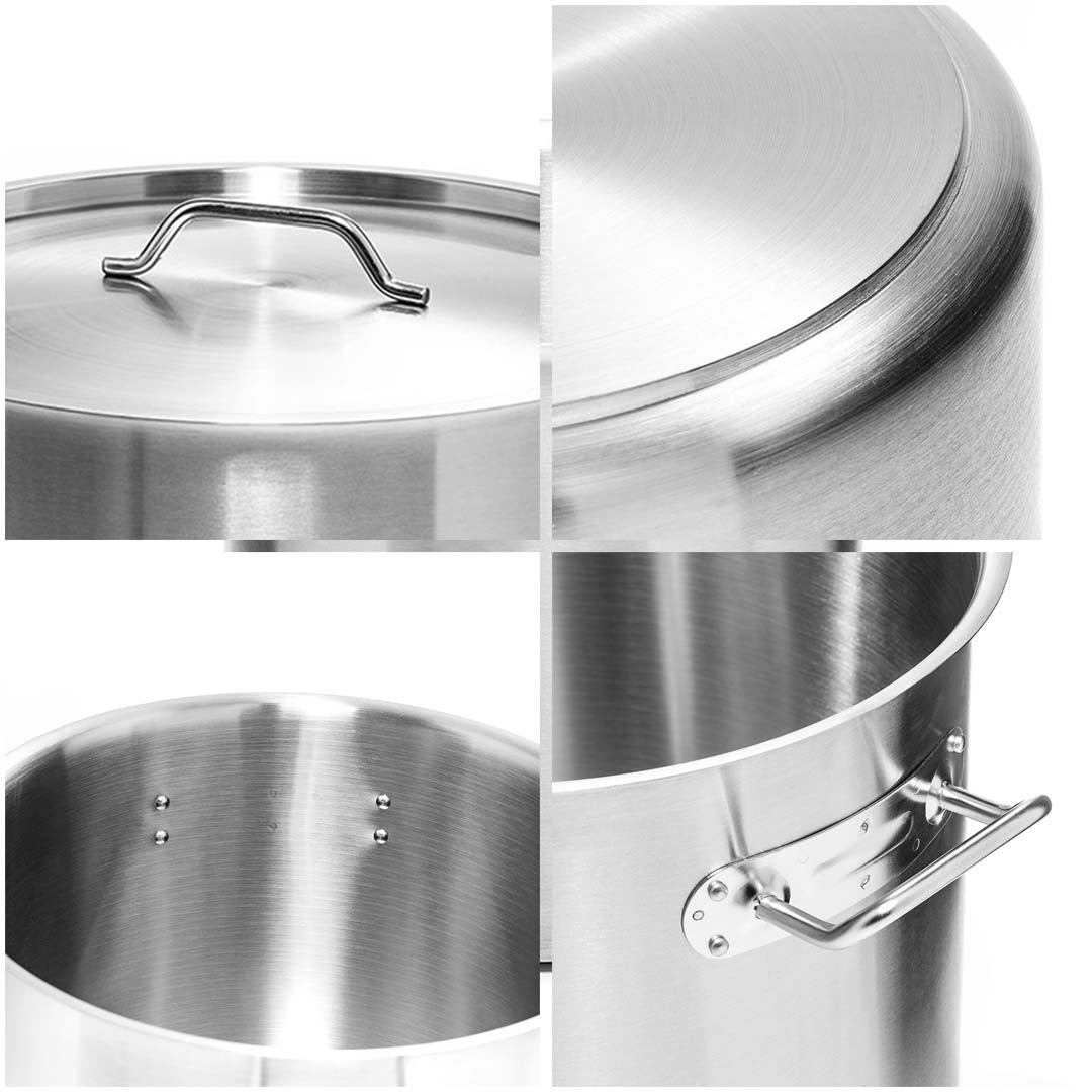 Soga Stock Pot 130 L Top Grade Thick Stainless Steel Stockpot 18/10
