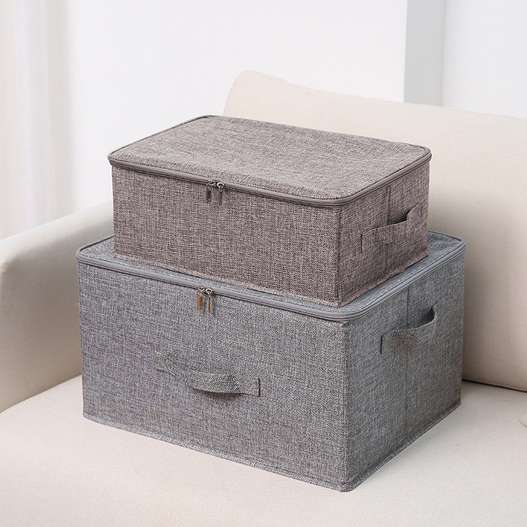 Coffee Small Portable Double Zipper Storage Box Moisture Proof Clothes Basket Foldable Home Organiser