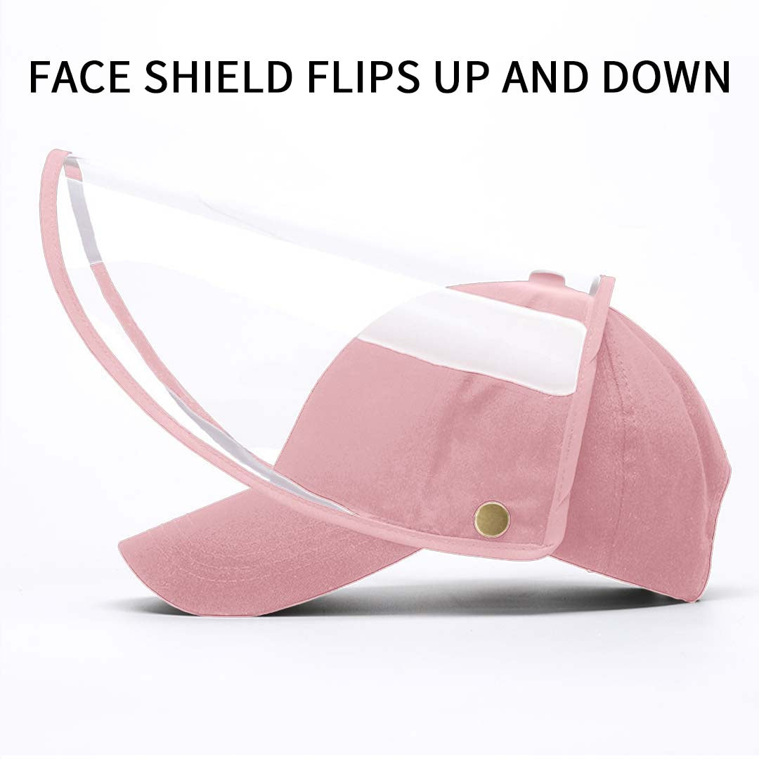 4 X Outdoor Protection Hat Anti Fog Pollution Dust Protective Cap Full Face Hd Shield Cover Kids Pink