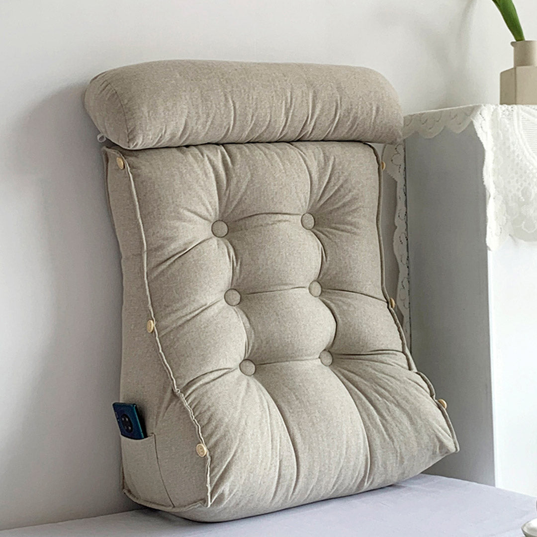 Soga 2 X 60cm White Triangular Wedge Lumbar Pillow Headboard Backrest Sofa Bed Cushion Home Decor