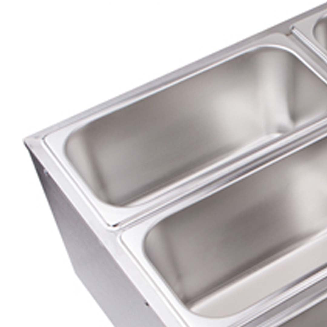 Soga 2 X Stainless Steel 3 X 1/2 Gn Pan Electric Bain Marie Food Warmer With Lid